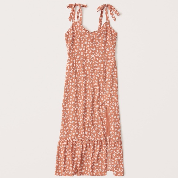 Floral Tie-Strap Midi Dress - Picture 1 of 6